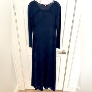 Full length navy blue dress. Calypso St. Barth. Size M. 59.5” Long.